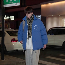抖音品质潮字母印花冬季保暖冲锋立领棉服外套MY23408特批70控118，男装棉衣，星座605(原A050)