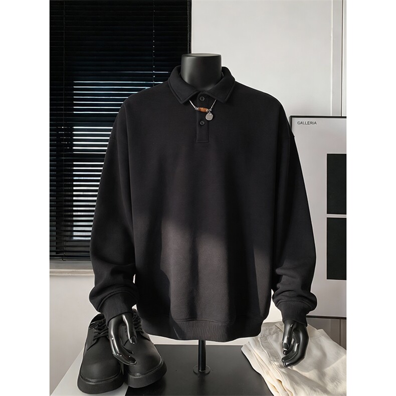 抖音得物高品质二开26春装美式高街结构设计POLO翻领卫衣外套W77，男装Polo衫，电商A486