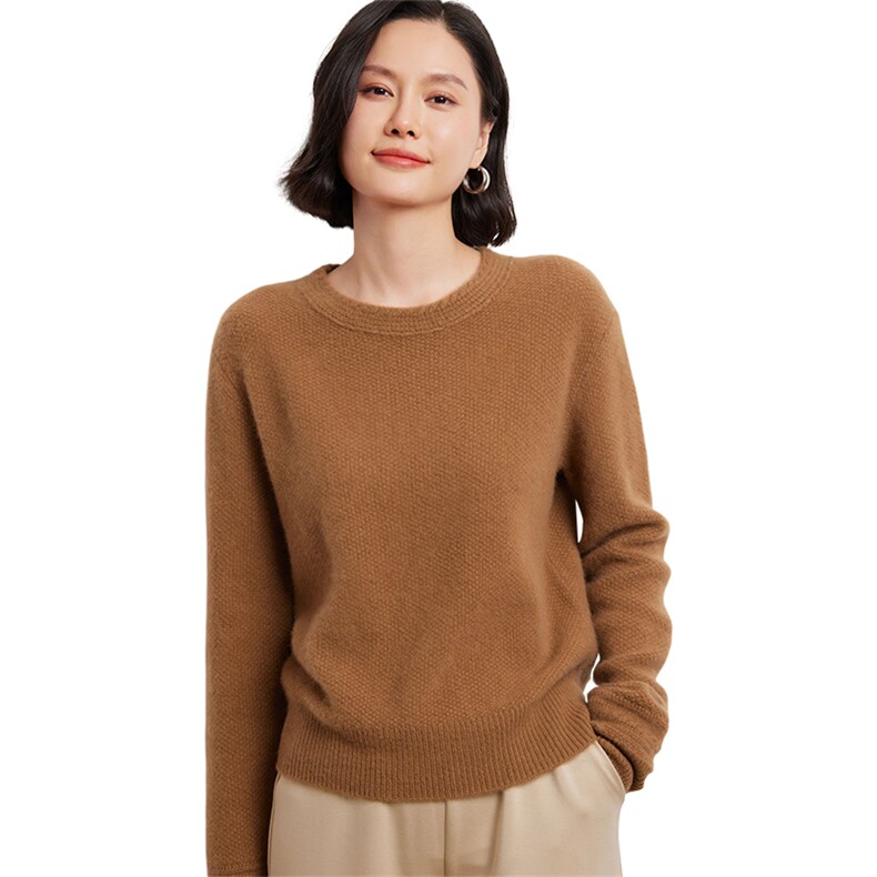 女士桂花针套衫10%秋冬柔软舒适,女装羊绒衫,臻维羊绒