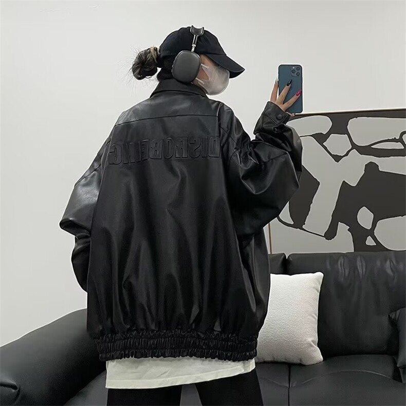 美式复古重磅高级感机车皮衣夹克外套男女潮牌飞行服网图,男装夹克,星座410-6（原星座1304-1）
