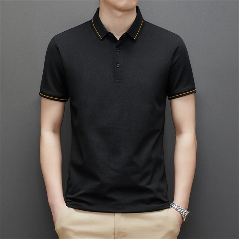 男式夏季新款中老年无痕T恤男短袖翻领休闲体恤Polo衫MJ555-P48，男装Polo衫，星座1105-3