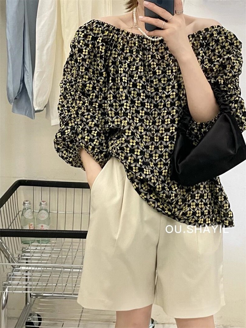 韩花一字领小衫，其它，晶晶