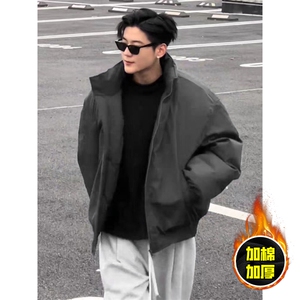 现货美式高街休闲棉衣夹克三防立领纯色户外工装加厚棉服外套图片