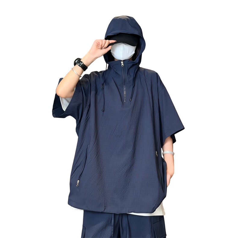 量大优供视频泡泡纱夏款连帽短袖t恤男CP73-特p35,男装T恤,电商B371