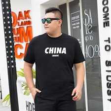 男加肥加大码圆领短袖T恤印花5032-1_T80(M-4XP405XL-9XLP45)，男装T恤，星座1516-1