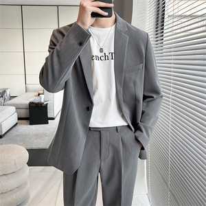 现货2025秋轻熟风套装男宽松西装外套TZ10P185可单卖西装125裤60，男装西服套装，电商B276A