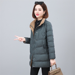 红色立领羽绒棉服女短款2024冬季新款小个子时尚简约保暖棉袄外套图片