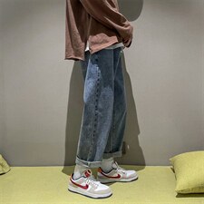 宽松直筒牛仔裤男潮流韩版百搭阔腿裤A080-9261-P35，男装牛仔裤，电商A080