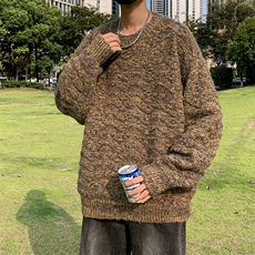 秋冬季上衣韩宽松提花套头毛衣男士潮流加厚圆领长袖针织衫，男装针织衫/毛衣，星座410-7
