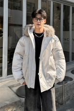 重磅简约连帽棉服男宽松冬季加厚外套A071-5021-P128，男装棉衣，电商A071