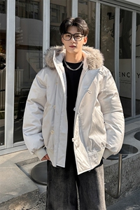 重磅简约连帽棉服男宽松冬季加厚外套  A071-5021-P128图片