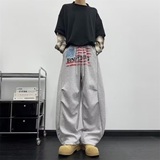 美式复古新款休闲裤男女款宽松高腰长裤情侣潮流XM47-P52，男装休闲裤，星座208-5
