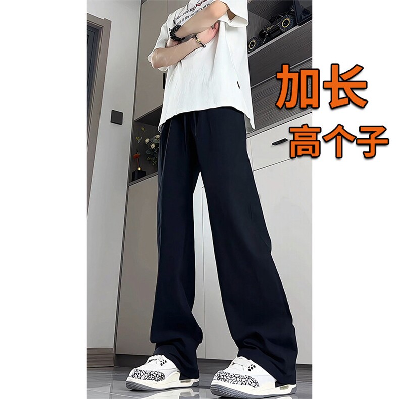 190加长高个子亚麻裤子男夏薄款休闲裤115CM运动冰丝棉麻KZ043P55图片