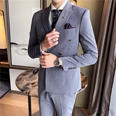 三件套西服套装男士西装商务休闲职业装上班面试修身新郎伴郎结婚，男装西服套装，星座505-2（原电商A260-1)