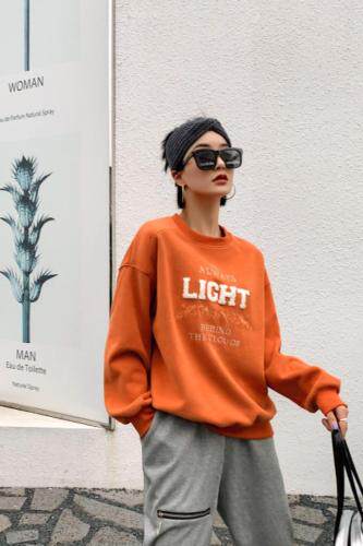 银狐绒超柔拉绒卫衣，女装卫衣/绒衫，紫 睿