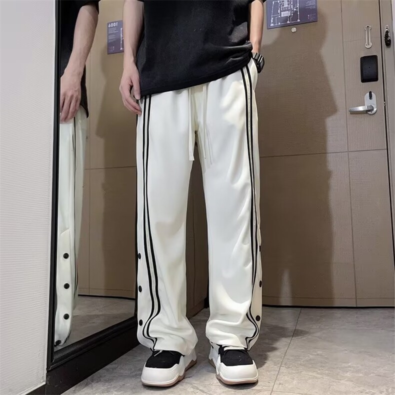 休闲裤潮条纹中腰新款长裤男运动裤时尚潮牌2400P38,男装休闲裤,星座410-2