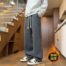 羊羔绒裤子男冬季加绒加厚休闲裤青直筒卫裤K25102*P45控79，男装休闲裤，星座227-1