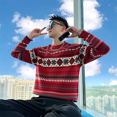 AM311/P78控108秋冬季社会小伙休闲保暖百搭民族风打底毛衣男红首，男装T恤，星座305B-1