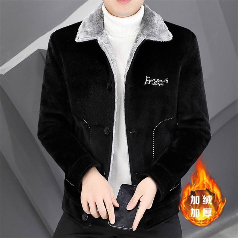 M901-P130秋冬款宽松金貂绒呢子风衣男装加厚短款毛呢刺绣外套,男装风衣,星座507A（原星座306B-2）