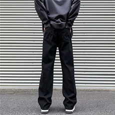 牛仔裤男款美式高街宽松百搭直筒裤复古简约微喇裤子NZ011/P52，男装牛仔裤，星座506