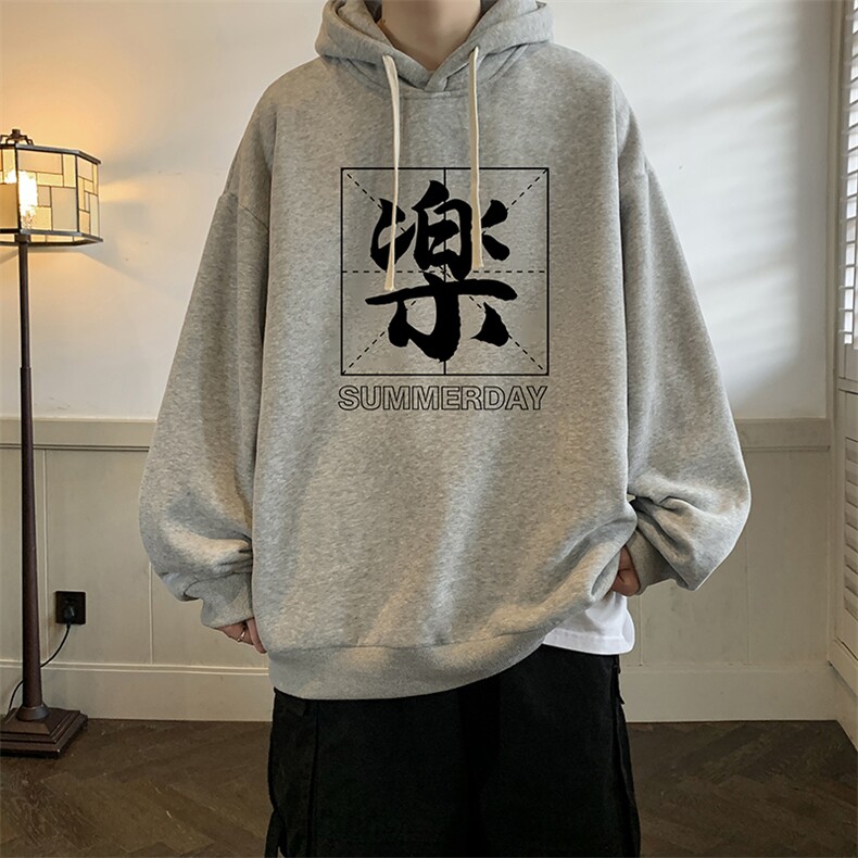 纯棉连帽卫衣男大码运动帽衫宽松薄WY2197-P35加绒款-P40,男装卫衣,电商A040