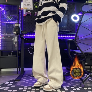 加厚加绒休闲裤男秋冬季ins灯芯绒裤子日系直筒长裤K6610-P45图片