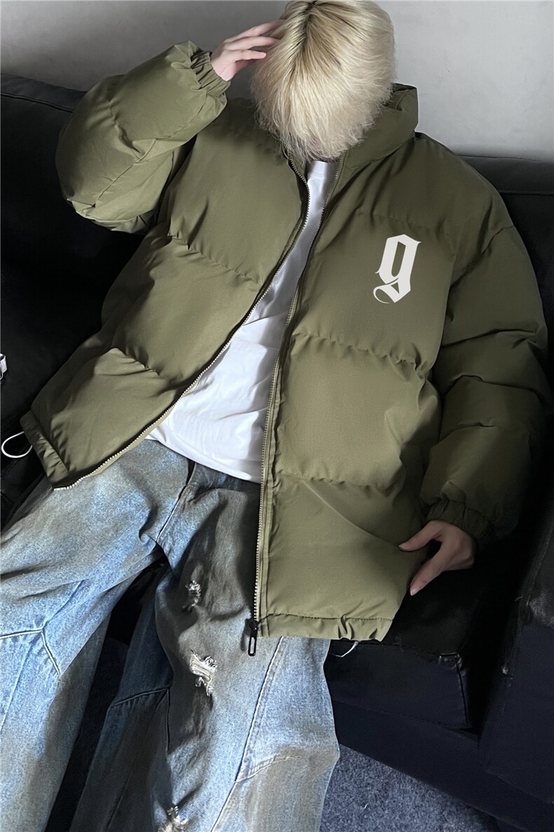 2023美式潮牌字母印花宽松立领潮流冲锋棉服JK23542特批65控108,男装棉衣,星座605(原A050)