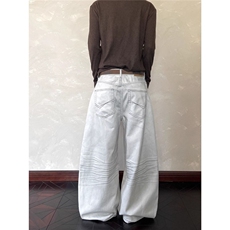 1506-1/KTD-N13591/P64美式压褶立体抓痕阔腿牛仔裤休闲男女同款，男装牛仔裤，星座1506-1