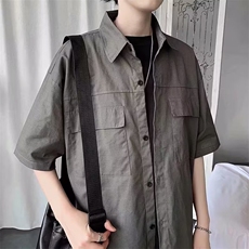 五分袖日系潮潮流男时尚衬衫夏季ins青春流行新款CS022-P38，男装衬衫，星座308B-1