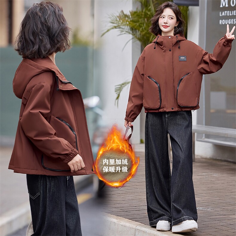 加绒加厚派克棉服女2024新款冬季保暖小个子宽松休闲百搭棉衣外套,女装棉衣/棉服,悦祺