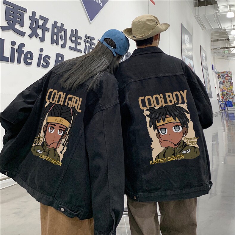 春季港风大码不一样情侣学生印花牛仔外套男JK558-P6588，男装夹克，星座912-1（原星座914-5）