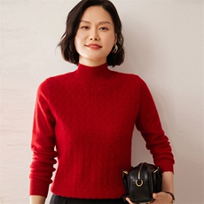 2025秋冬新款绒女士12针正反针半高领纯色羊绒衫，女装羊绒衫，拓驰羊绒
