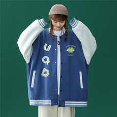春装衔接新款潮流酷盖时尚印花宽松夹克棒球服外套G110P65控88，男装夹克，A247A