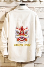 CS15185-P38加绒款-P48长袖衬衫男士大码宽松衬衣男寸衫砖墙，男装衬衫，电商A040A
