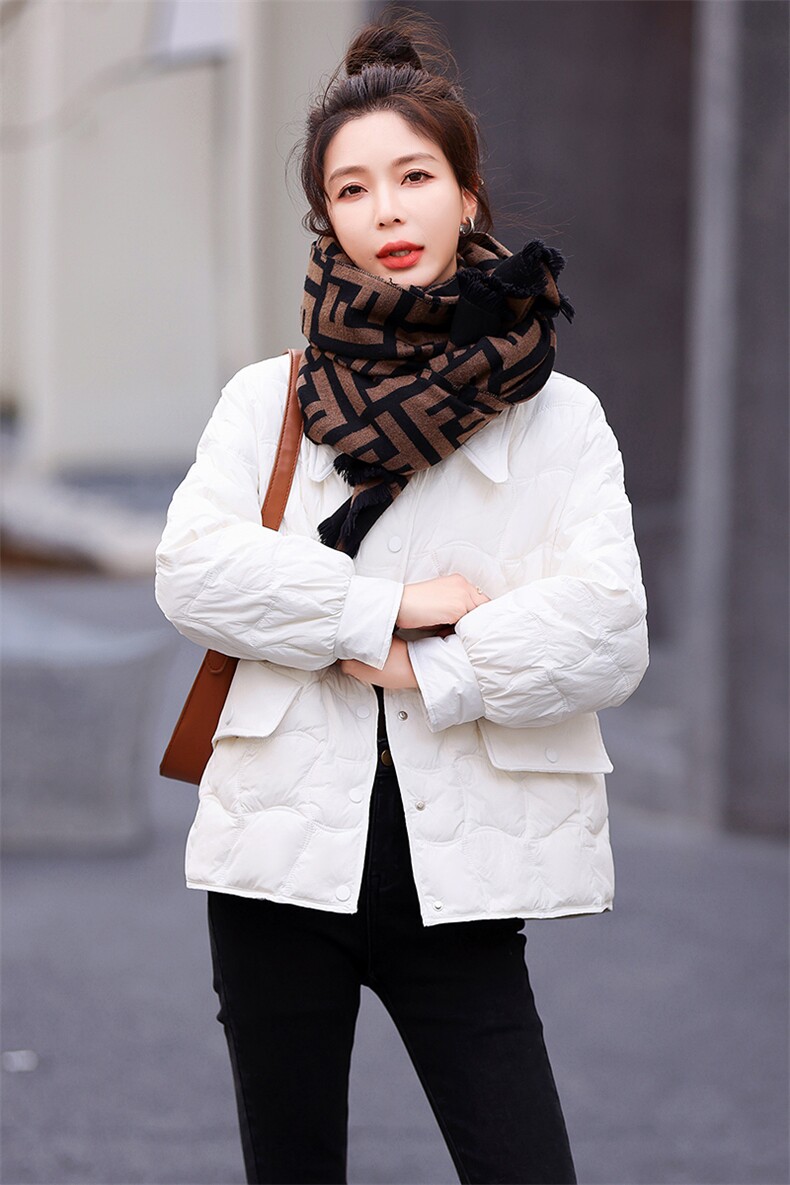 轻薄羽绒服女短款2022冬季新款时尚潮流小个子90白鸭绒外套现货！,女装羽绒服,一安秀