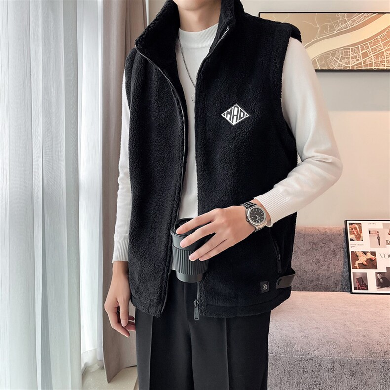 2024冬季加厚羊羔毛立领棉马甲背心外套男M505-p110控165,男装背心/马甲,电商D303