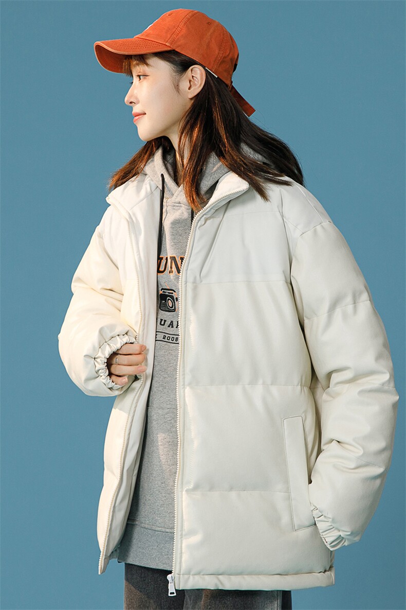 新款PU皮棉衣中性外套宽松冬装加厚港风学生帅气面包服M6689-P100,男装棉衣,星座815-2