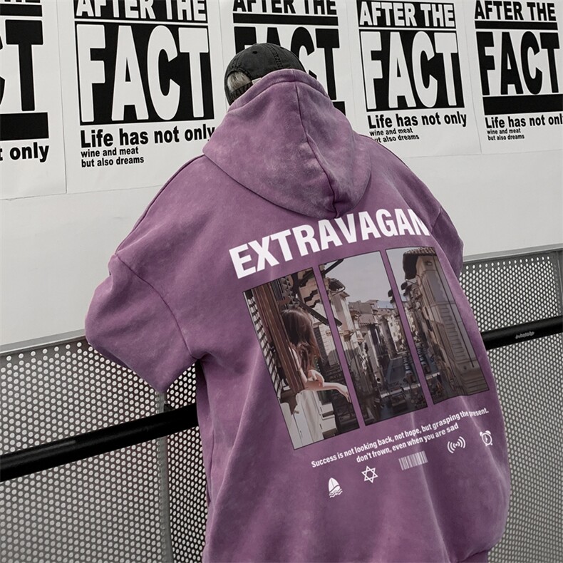 新图爆秋冬重磅水洗连帽卫衣美式大码男衣服XZ517A-3-WL3605-P68，男装卫衣，星座517A-3