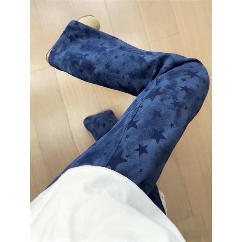 扎染星星卫裤男款春秋季美式复古直筒休闲运动裤1008-LM9011-P40图片