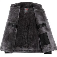 8807/P110爸爸皮外套冬装加绒加厚保暖皮衣老服男装老年衣服，男装皮衣，星座1216（原钱塘722）