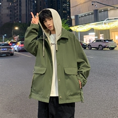 新款秋季夹克男工装青少年户外宽松大码外套情侣冲锋衣JK0197-P93，男装夹克，星座308B-2