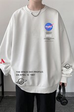 NASA华夫格卫衣圆领卫衣男长袖t恤男外套HW76243-P30加绒款-P40，男装卫衣，电商A040