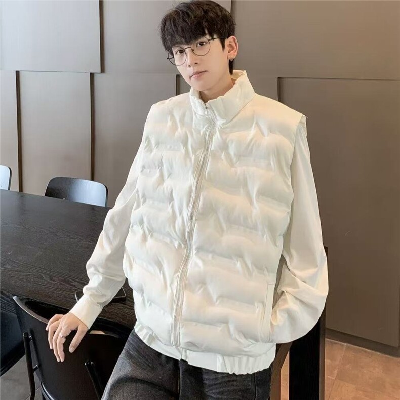秋冬季羽绒棉服马甲男2025新款潮流外穿纯色坎肩立领工装,男装棉衣,星座506A