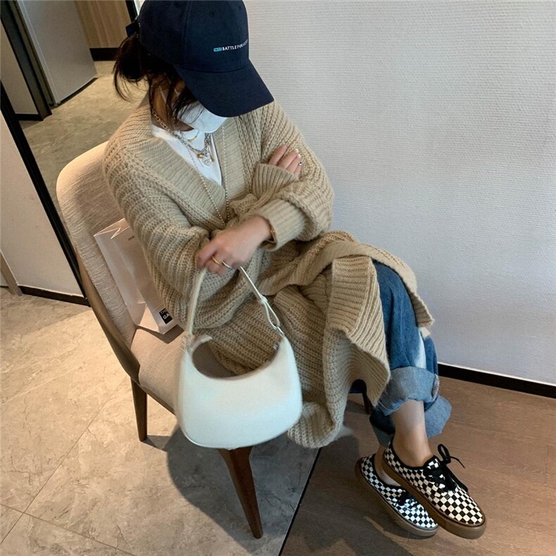 长款坑条大开衫，其它，XTZ style