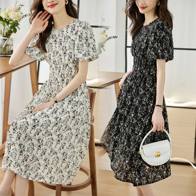 2023夏装新款气质时尚印花连衣裙，女装连衣裙，姿衣坊