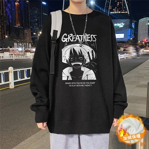 夜景冬季新款海贼王宽松圆领男女针织毛衣M6814P55控68加绒P65,时尚王穿衣搭配图片图片