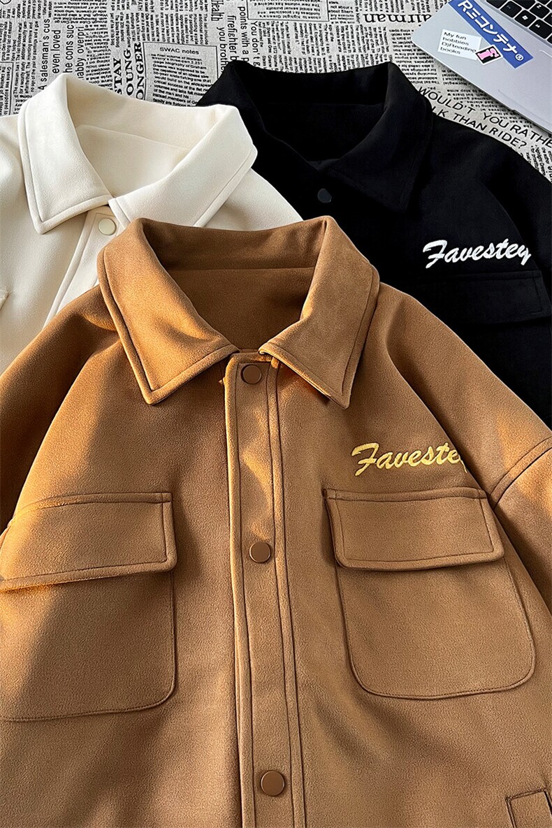 冬新麂皮绒多口袋加厚棉服男美拉德风加棉加厚外套J611J加棉-P85,男装棉衣,电商A001