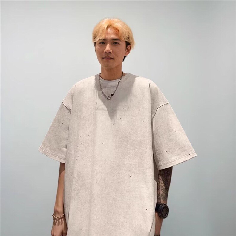 满天星短袖t恤男2025夏季新款潮牌宽松体恤高初中学生半袖上衣服,男装T恤,星座506A