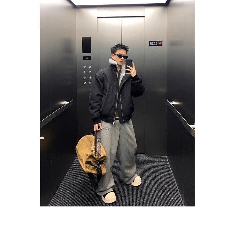 座山雕解构棉衣冬季加厚保暖毛领夹棉棉服外套-MY6026-P105,男装棉衣,星座1001-1