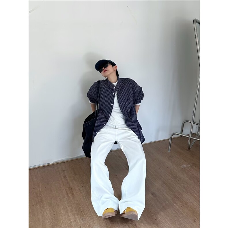 长袖衬衫时尚气质百搭原宿简约文艺慵懒日系新款潮流ins流行,男装衬衫,星座506A